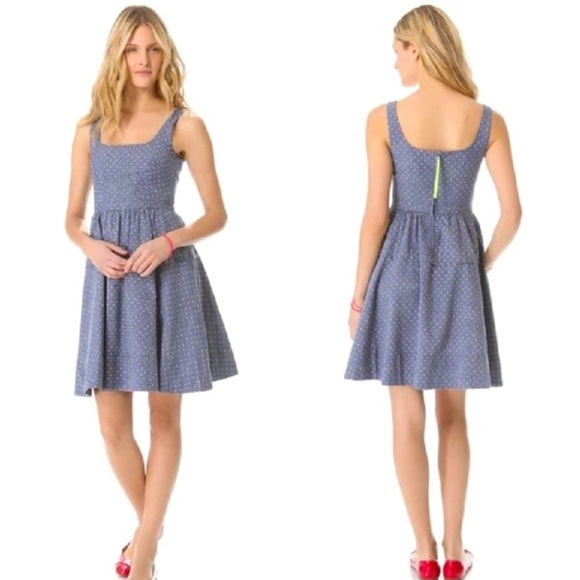 Marc by Marc Jacobs Chambray Polka Dot Dress, sz 4 - Picture 2 of 7